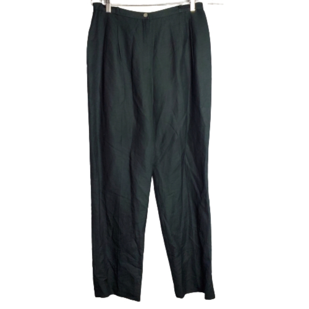 Kasper & Company Black Fully Lined Linen Blend High Rise Dress Pants Size 12